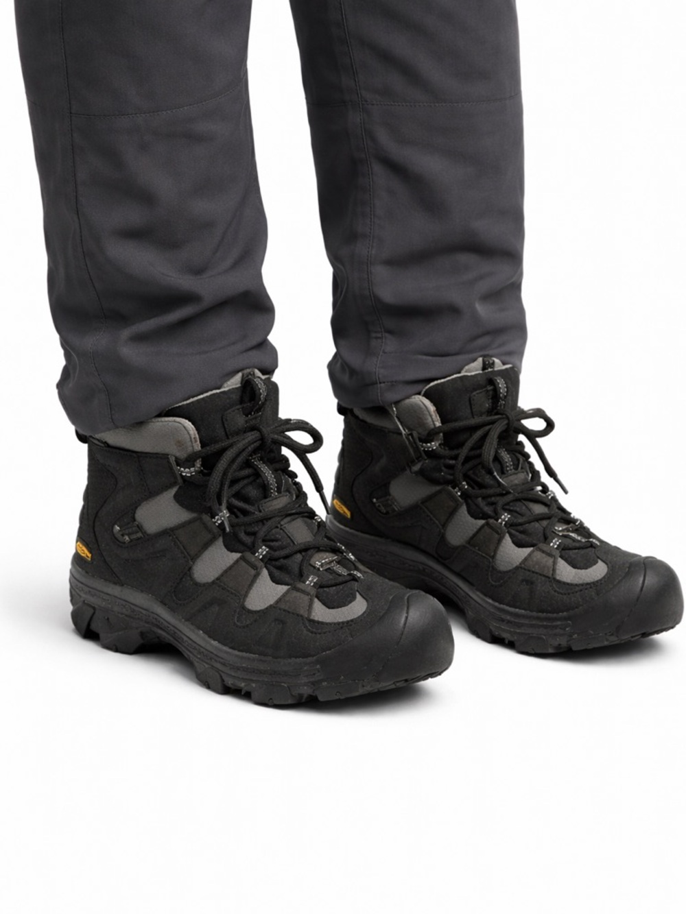 Size 8.5 KEEN Womenโs Waterproof Hiking Boots Black Grey Trail Outdoor